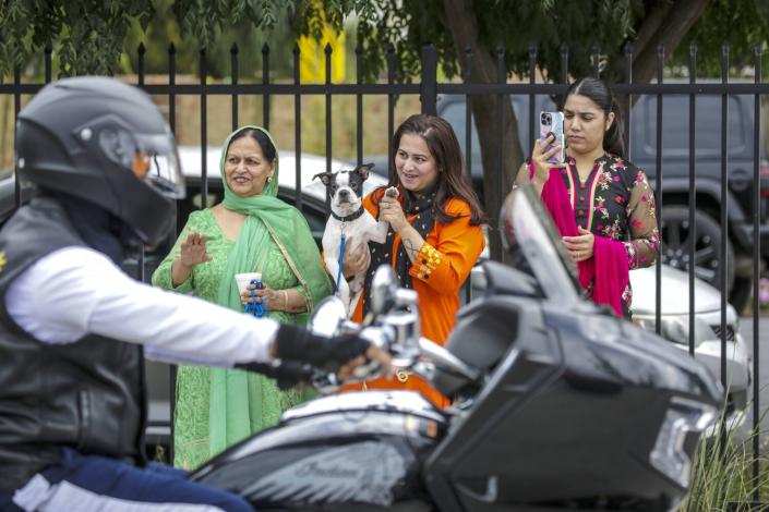 Family members say goodbye to riders of the Sikh Motorcycle Club USA