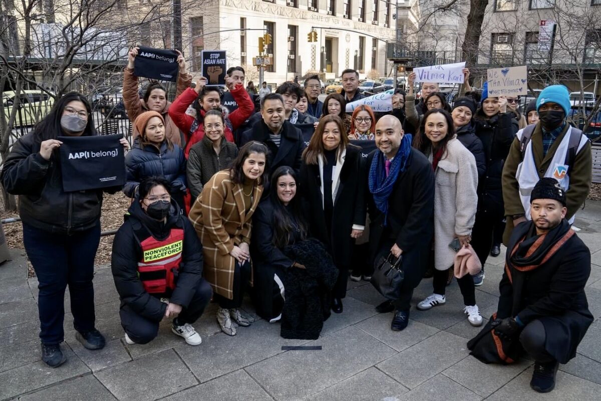 Vilma Kari and supporters