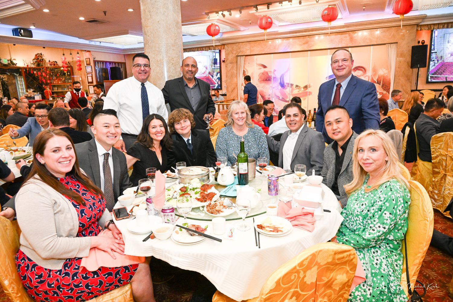 PHOTO: J. Michael Kwok | The South Pasadenan | At the South Pasadena Police Department table are (L-R) Alison Wehrle, Tim Kim, Police Chief Brian Solinsky, Tanya Brittin, Max Belliotti, Jose Zavala, Sheila Pautsch, Shannon Robledo, Merrill Ladenheim, Mike Chen, and Ilise Ladenheim.